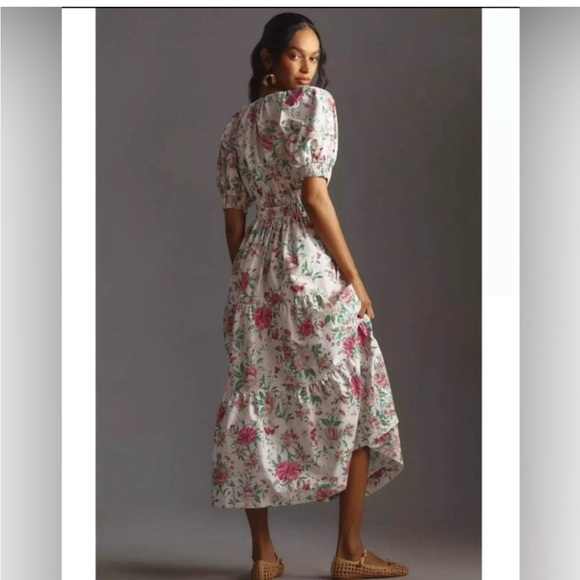 Anthropologie New Pink Floral Maxi Dress Size XS - Picture 6 of 6